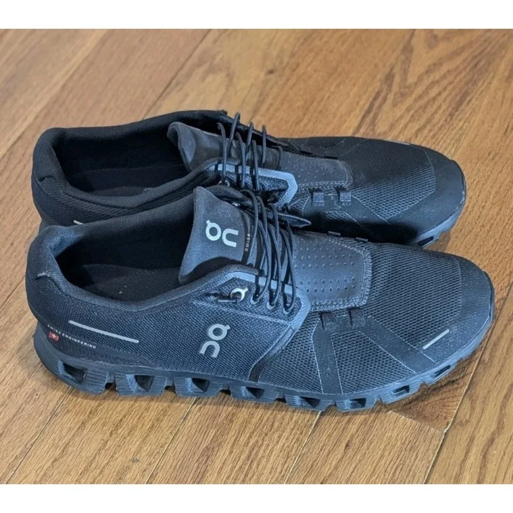Athleisure ON Cloud 5 All Black 59-98986 Men's 12.5 Running Sneakers Swiss